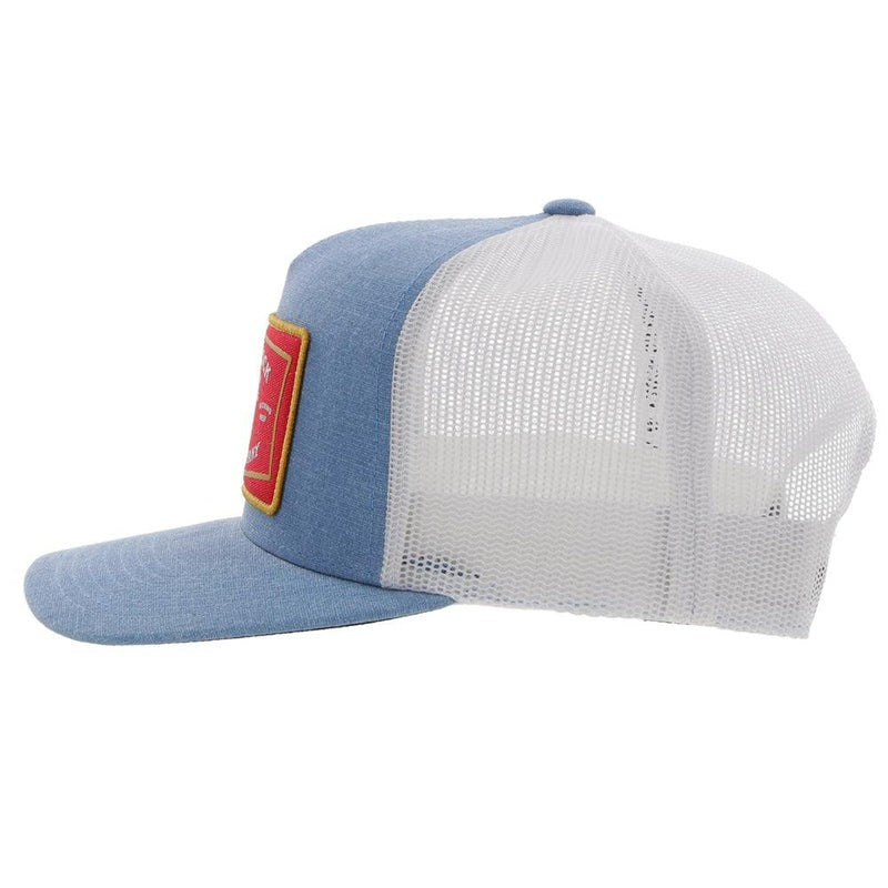 Rank Stock by Hooey Denim Blue/White Hat