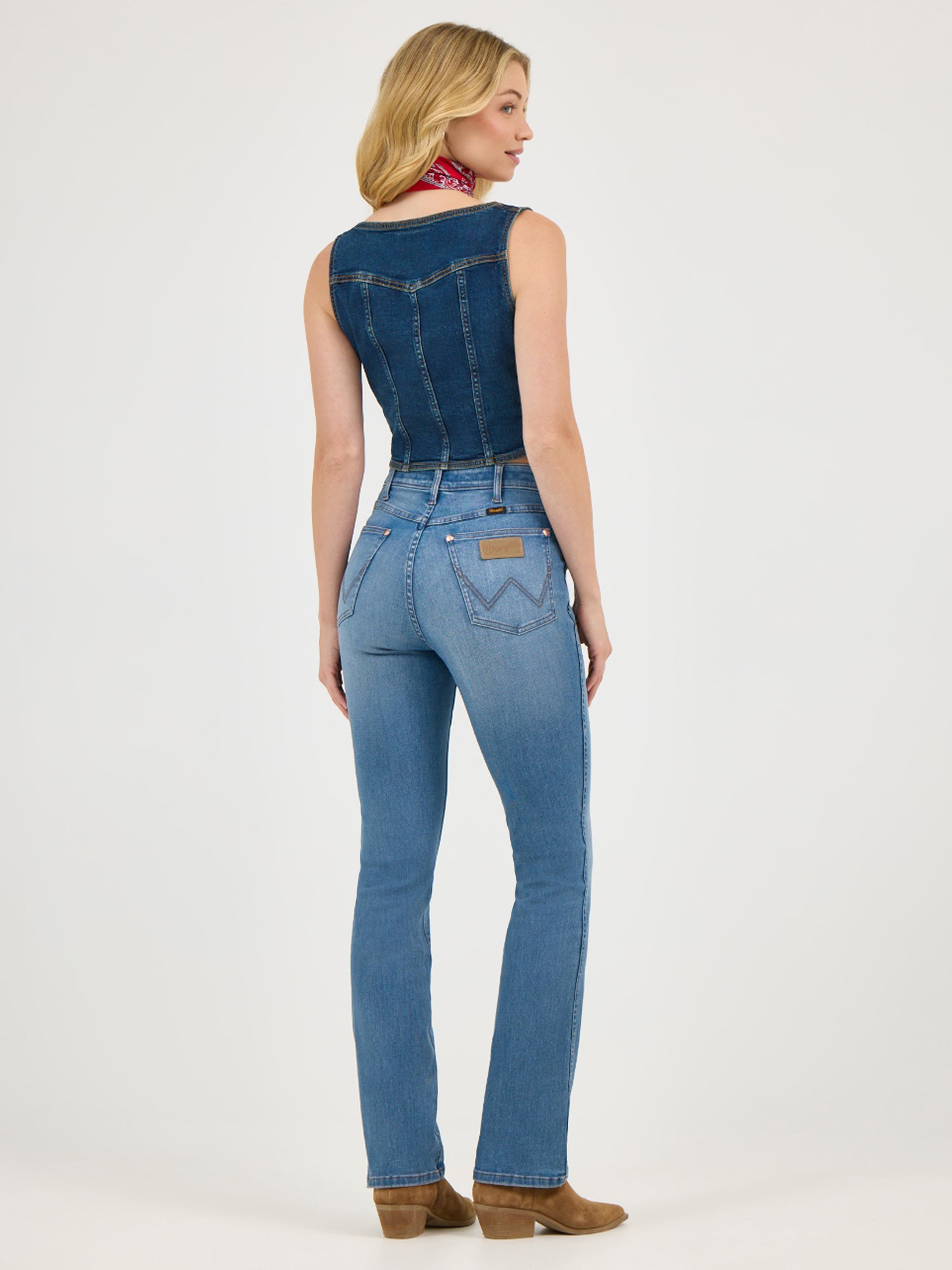 The Lainey Wilson X Wrangler Mid Wash Boot Hugger Jeans
