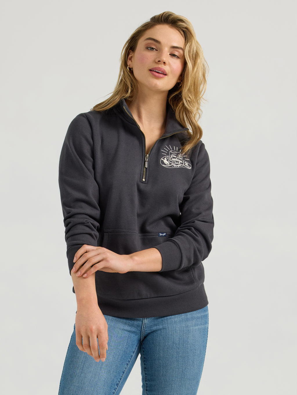 Long Live Cowboys 1/4 Zip Sweatshirt By Wrangler