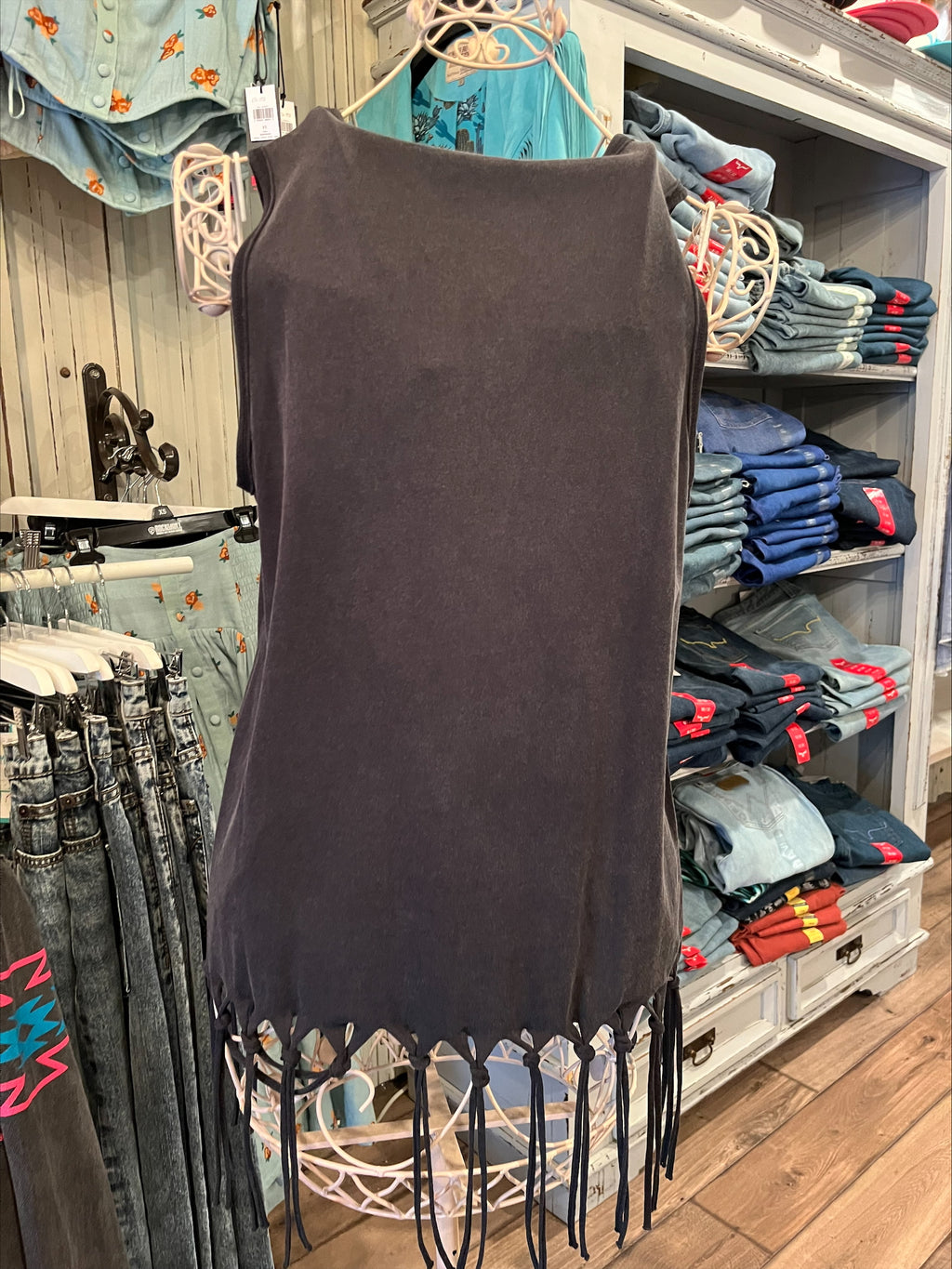 Cowgirl Canyon Fringe Tank Top by Rock & Roll Denim