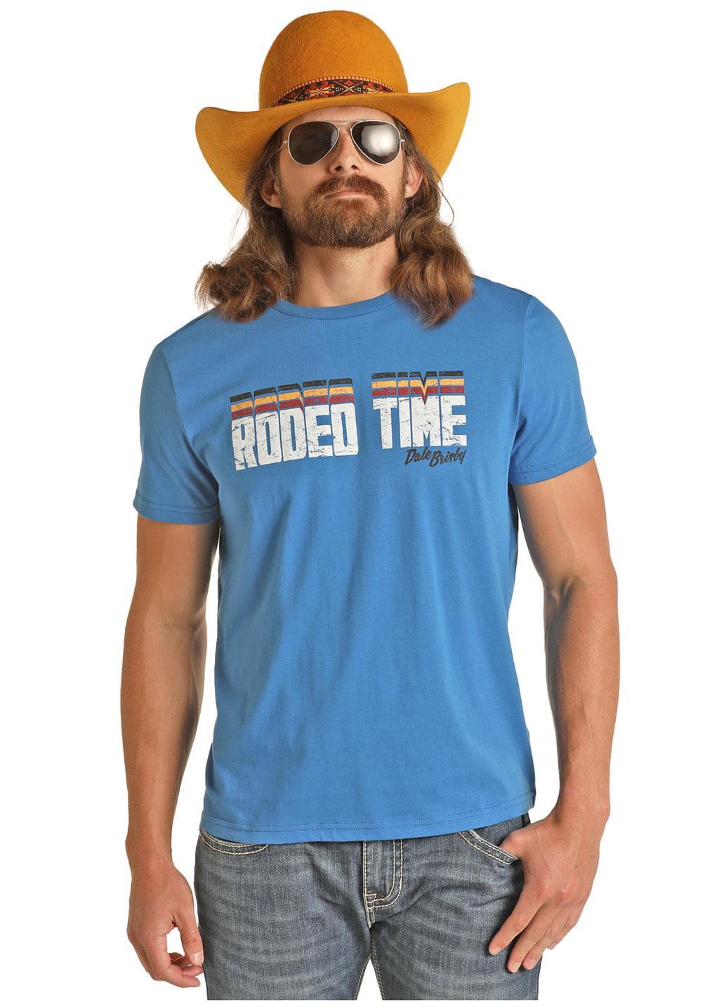 The Blaster Rodeo Time Dale Brisby Tee by Rock & Roll Denim - Royal Blue