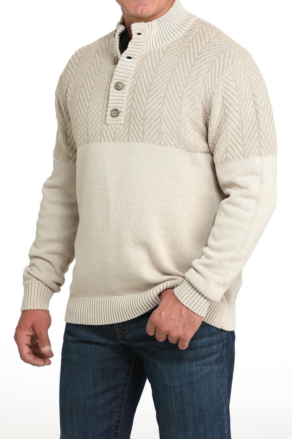 The Houston Men's Quarter Button Sweater by Cinch
