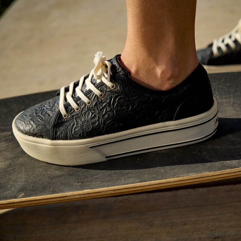 Skyler Sneaker by Ariat in Black Floral Emboss