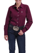 Mallory Maroon Button Up Shirt by Cinch