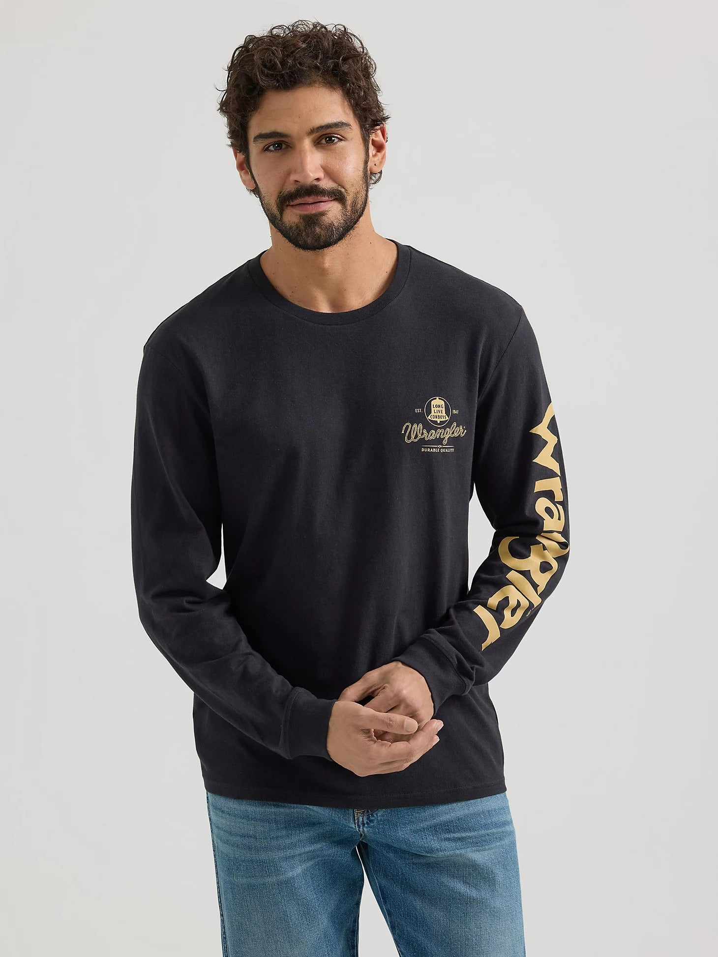The Wild Ride Long Sleeve Black Tee by Wrangler