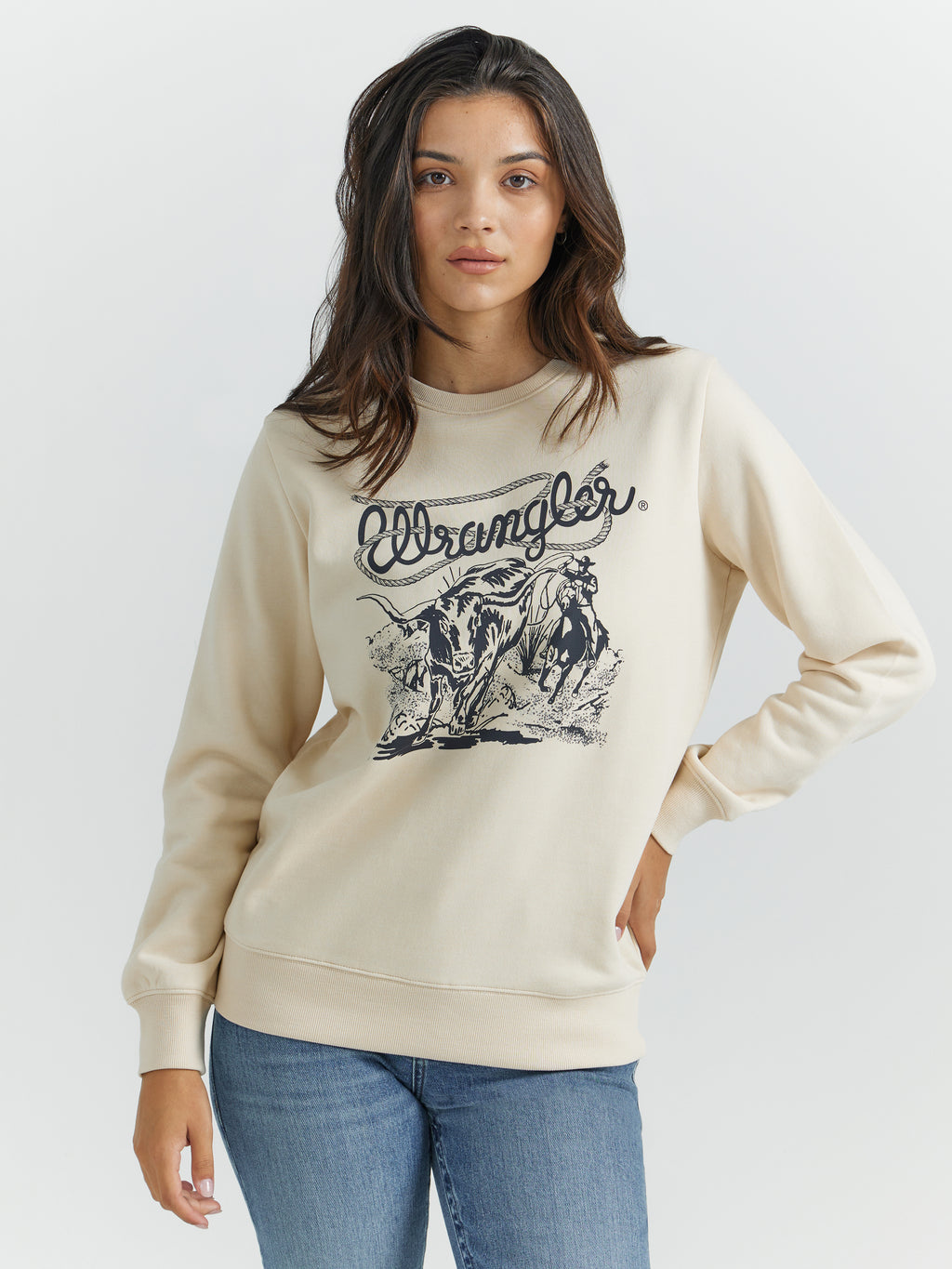 The Rope'em Crewneck by Wrangler Retro