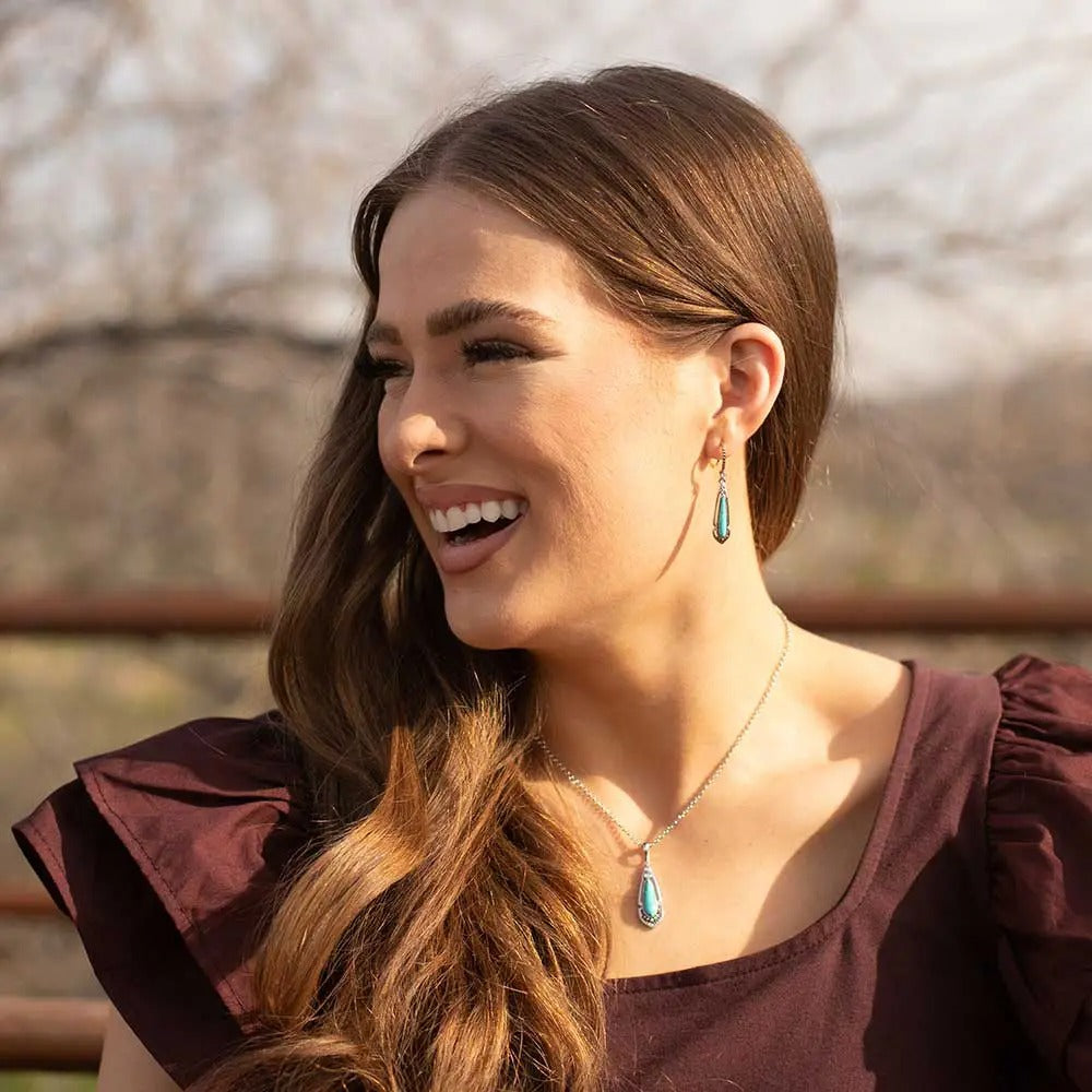 The Radiant Stream Turquoise Earrings by Montana Silversmiths