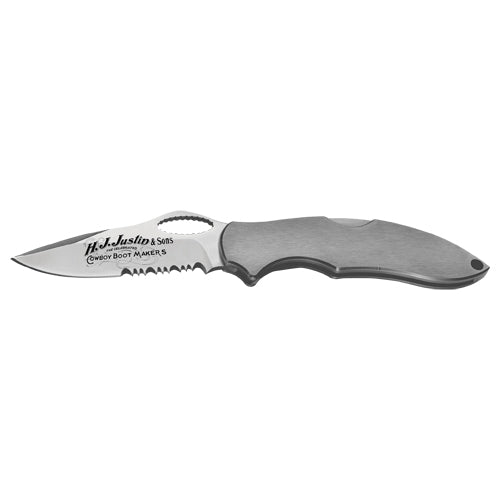 The Wilbur Roping Knife By Justin - Brushed Stainless