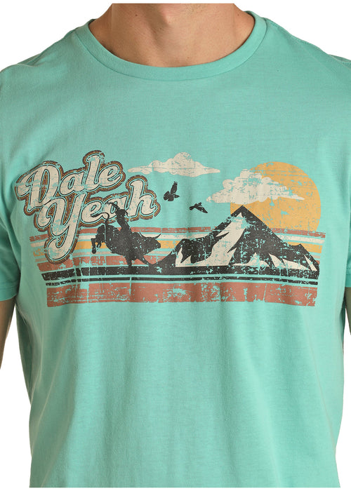 Dale Yeah Sunny Bronc Tee by Rock & Roll Denim - Aqua