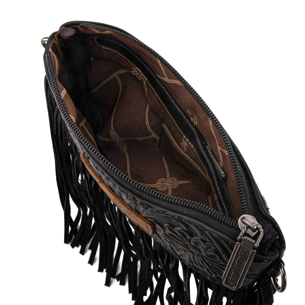 The Fancy Carved Wrangler Clutch Purse - Black Licorice