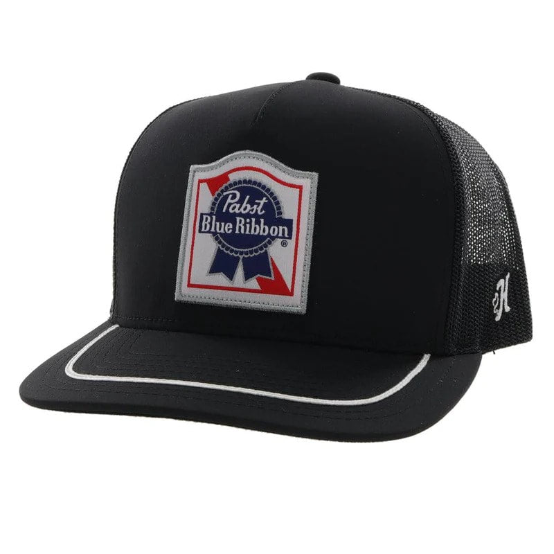 Pabst Blue Ribbon Hat by Hooey Black/White