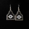 The Oreo Aztec Cow Tag Earrings By Sliver Strike