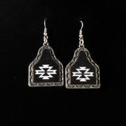The Oreo Aztec Cow Tag Earrings By Sliver Strike