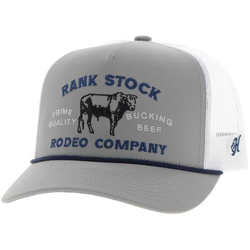 The Rank Stock Hat by Hooey in Grey/White