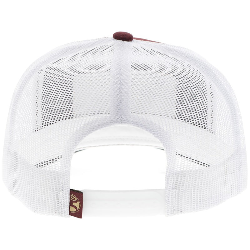 Rank Stock Hat by Hooey Maroon/White
