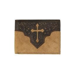 Nocana Roughout Cross Bifold Wallet - Brown