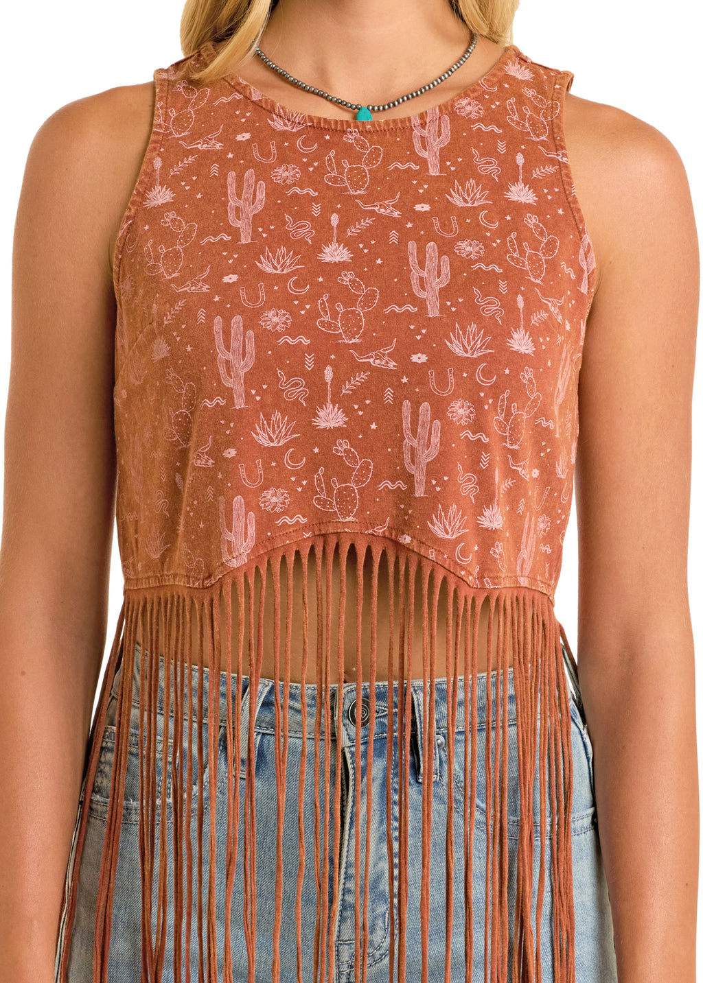 The Desert Rider Fringe Tank by Rock & Roll Denim