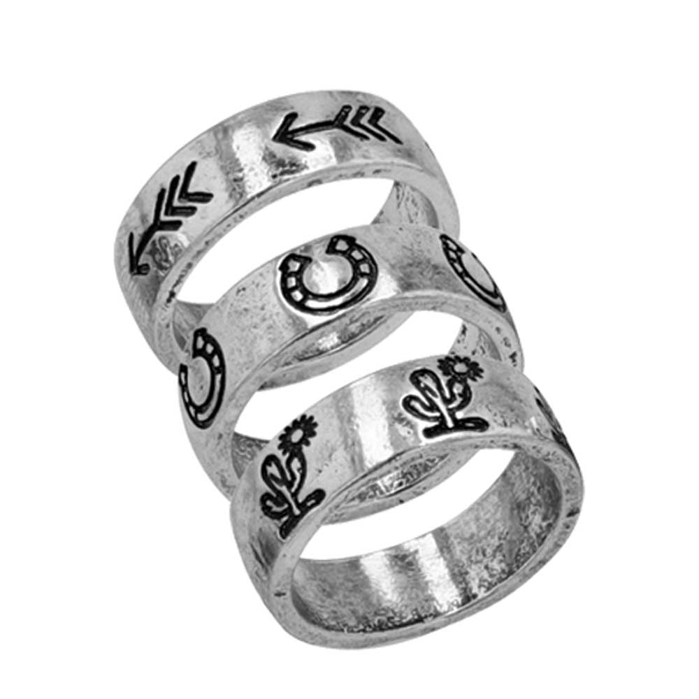 Perfectly Western Attitude 3 Ring Set by Montana Silversmiths