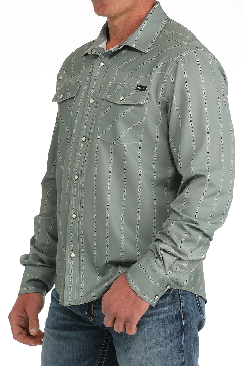 The Down Home Arenaflex Men's Pearl Snap Camp Shirt by Cinch