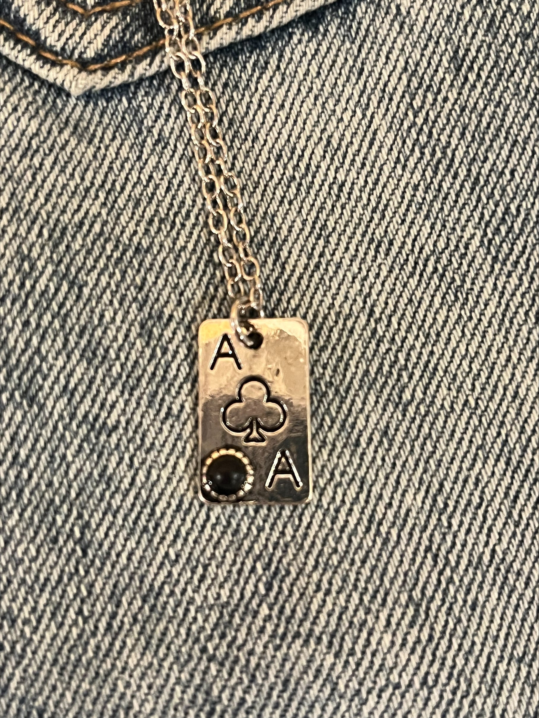 Ace of Clubs Necklace and Earring Set