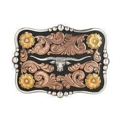 The Longhorn Blitz Belt Buckle by Nocona