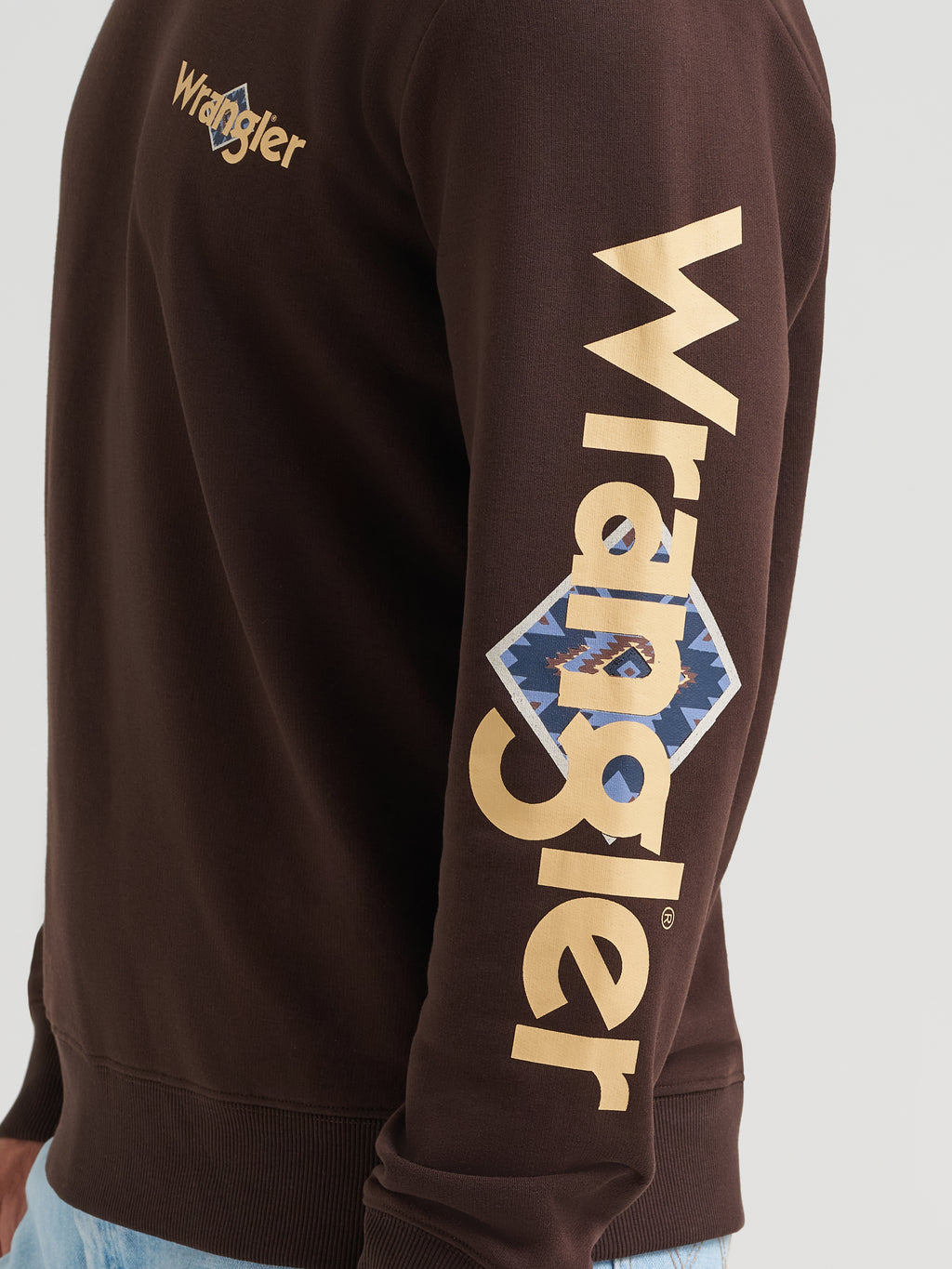 Chocolate Aztec Steer Crewneck By Wrangler