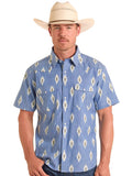 The Aztec Blue Sky Men's  SS Pearl Snap Shirt by Panhandle