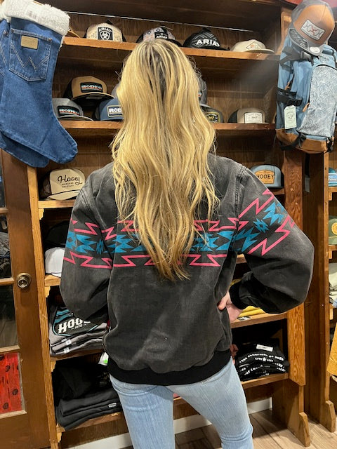 Neon Light Aztec Bomber Jacket by Rock & Roll