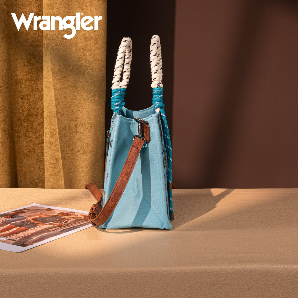 The Coconut Cowboy Wrangler Mini Rope Tote Purse in Turquoise