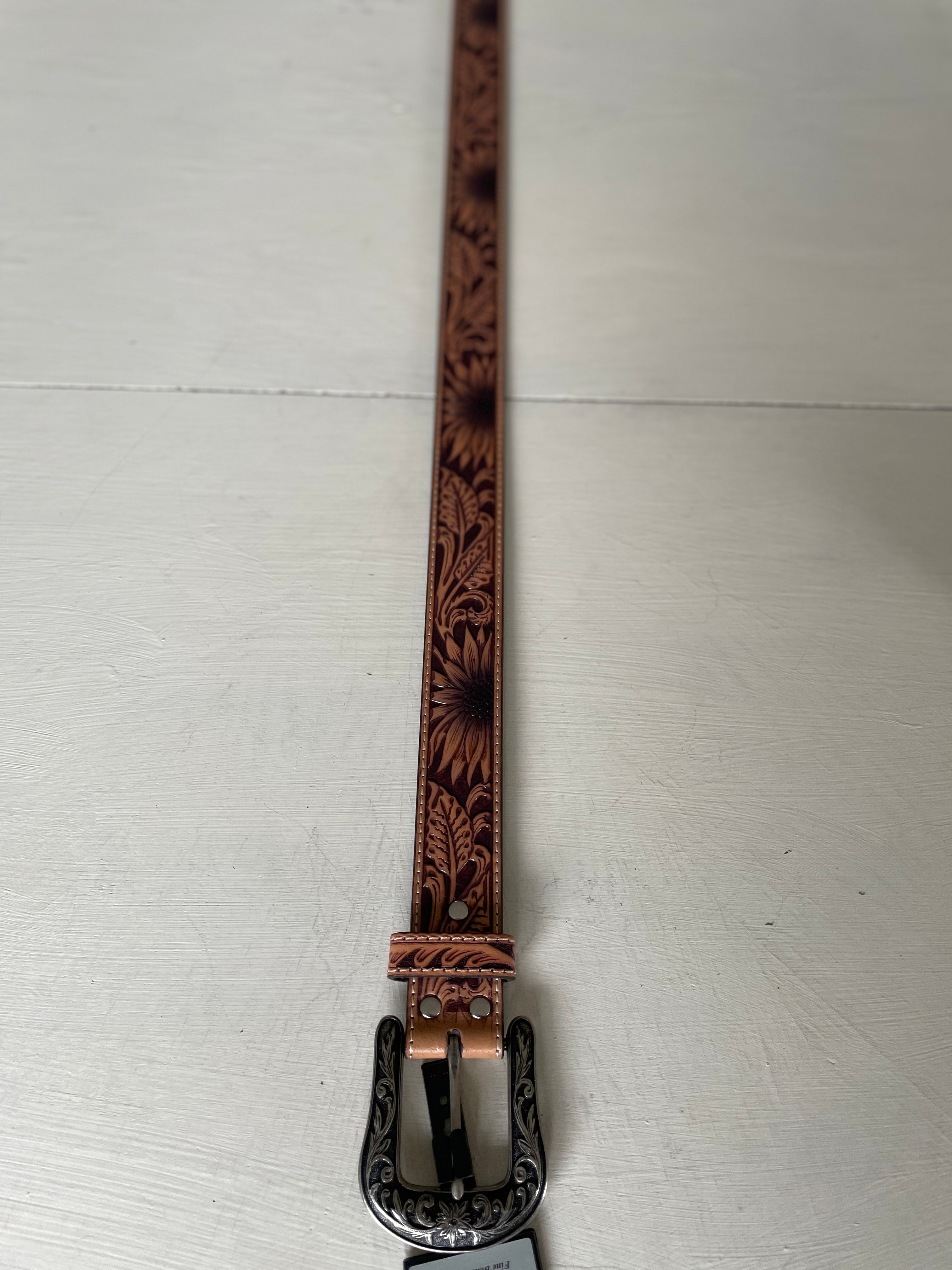 Carved Sunflower Belt by Nocona