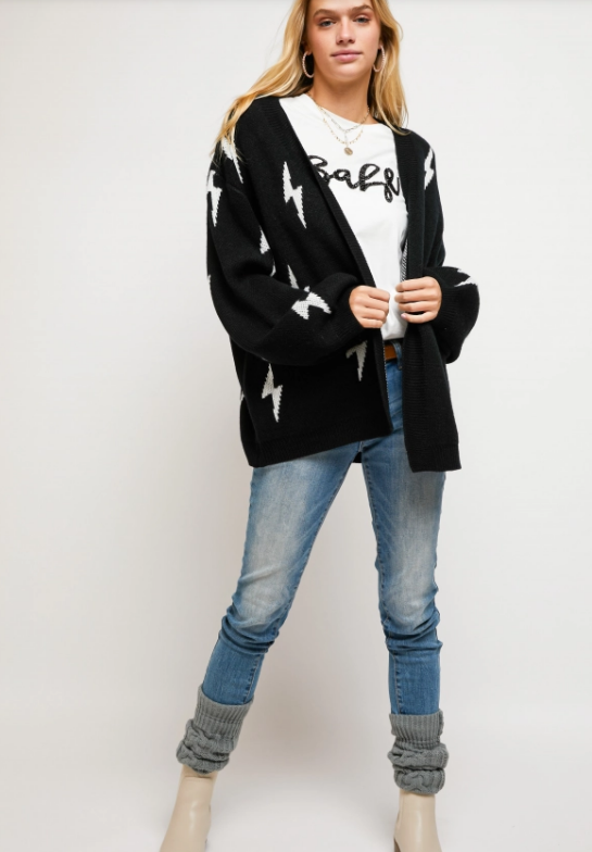Thunderstruck Cardigan - Black