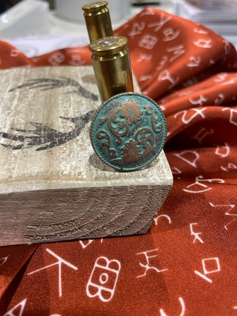 Minty Copper Concho Ring