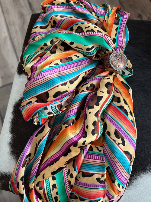 Cotton Candy Leopard 100% Silk Wild Rag