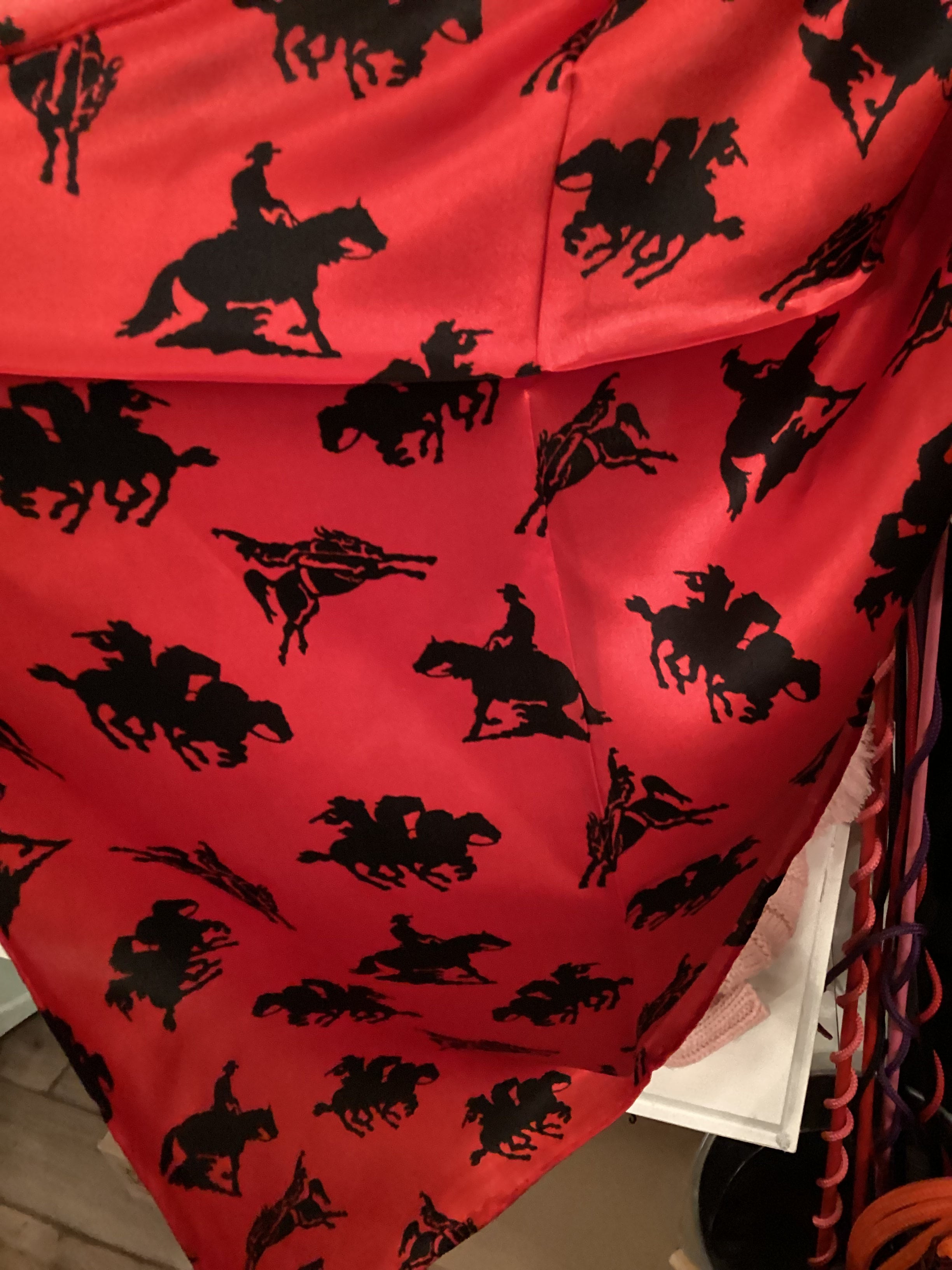 Ranch Rodeo Red/Black 100% Silk Wild Rag