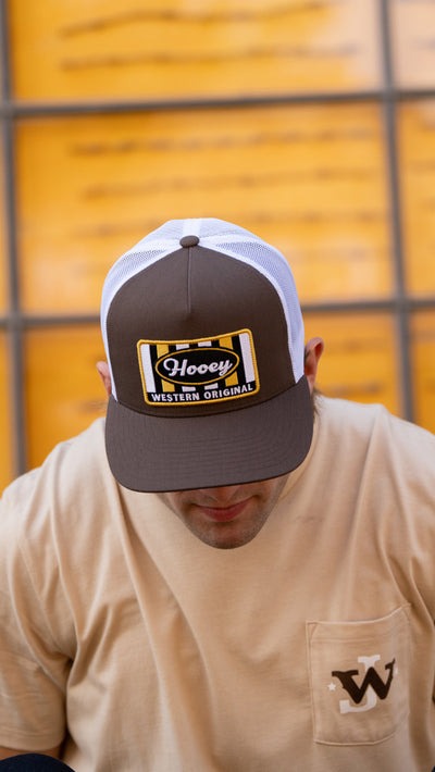 Throw Back Hat by Hooey in Brown/White