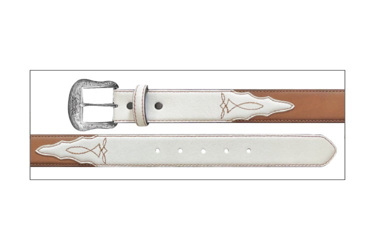 The Cassie Joe Brown/White Bootstitch Belt by Wrangler