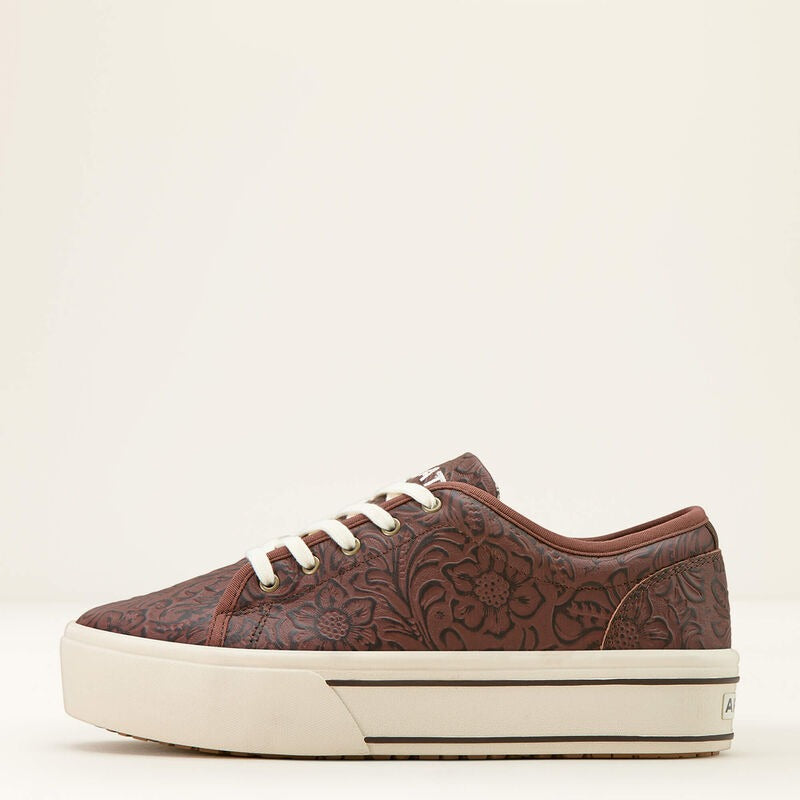 Skyler Sneaker by Ariat in Brown Floral Emboss
