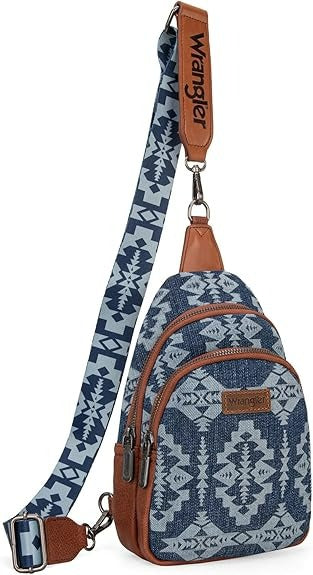 The Southwest Sling Crossbody Sling Bag by Wrangler - Jean