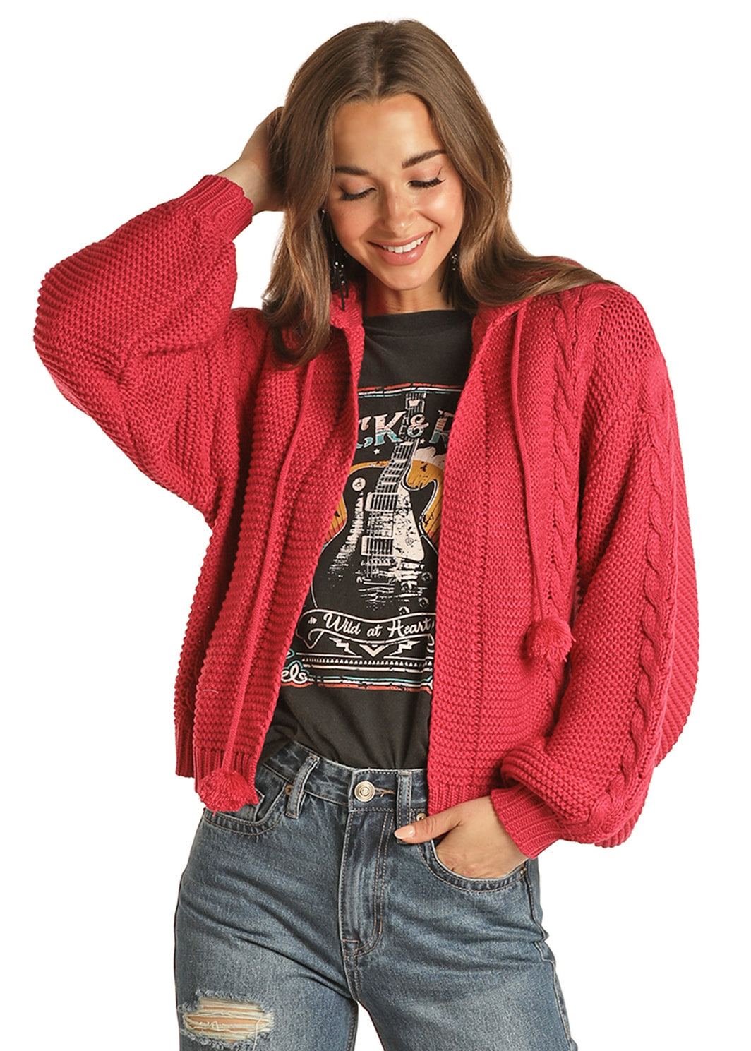 The Catalina Lipstick Pink Cardigan