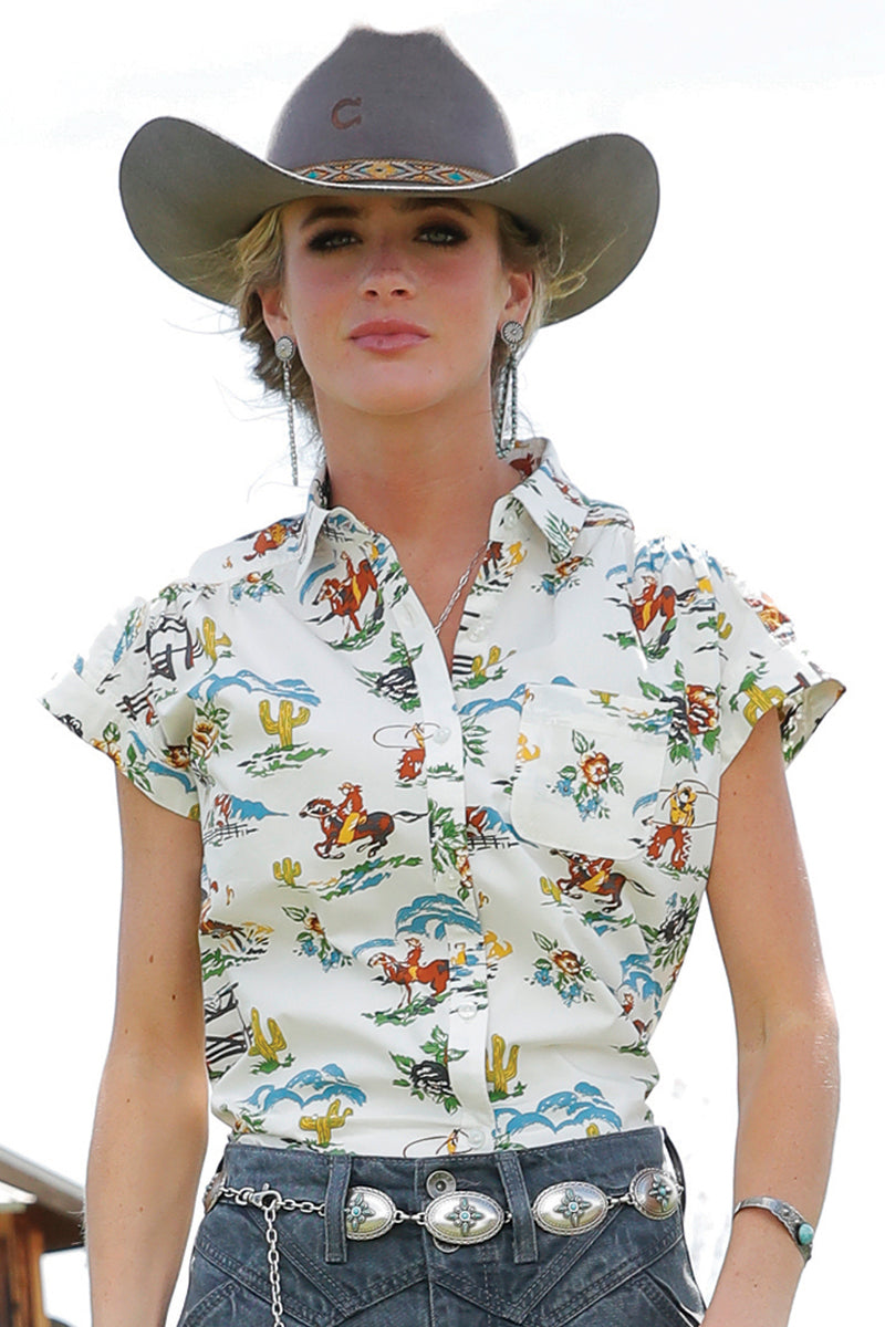 The Dixie Lee Button Up SS Shirt by Cruel Denim