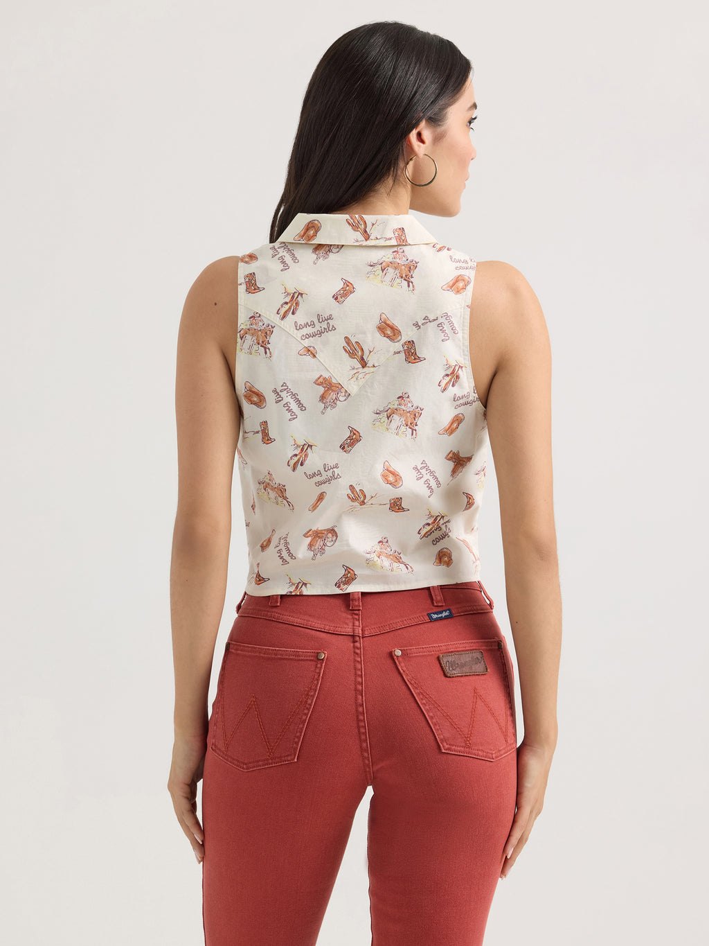 The Classic Cowgirl Timeless Sleeveless Tye Blouse by Wrangler