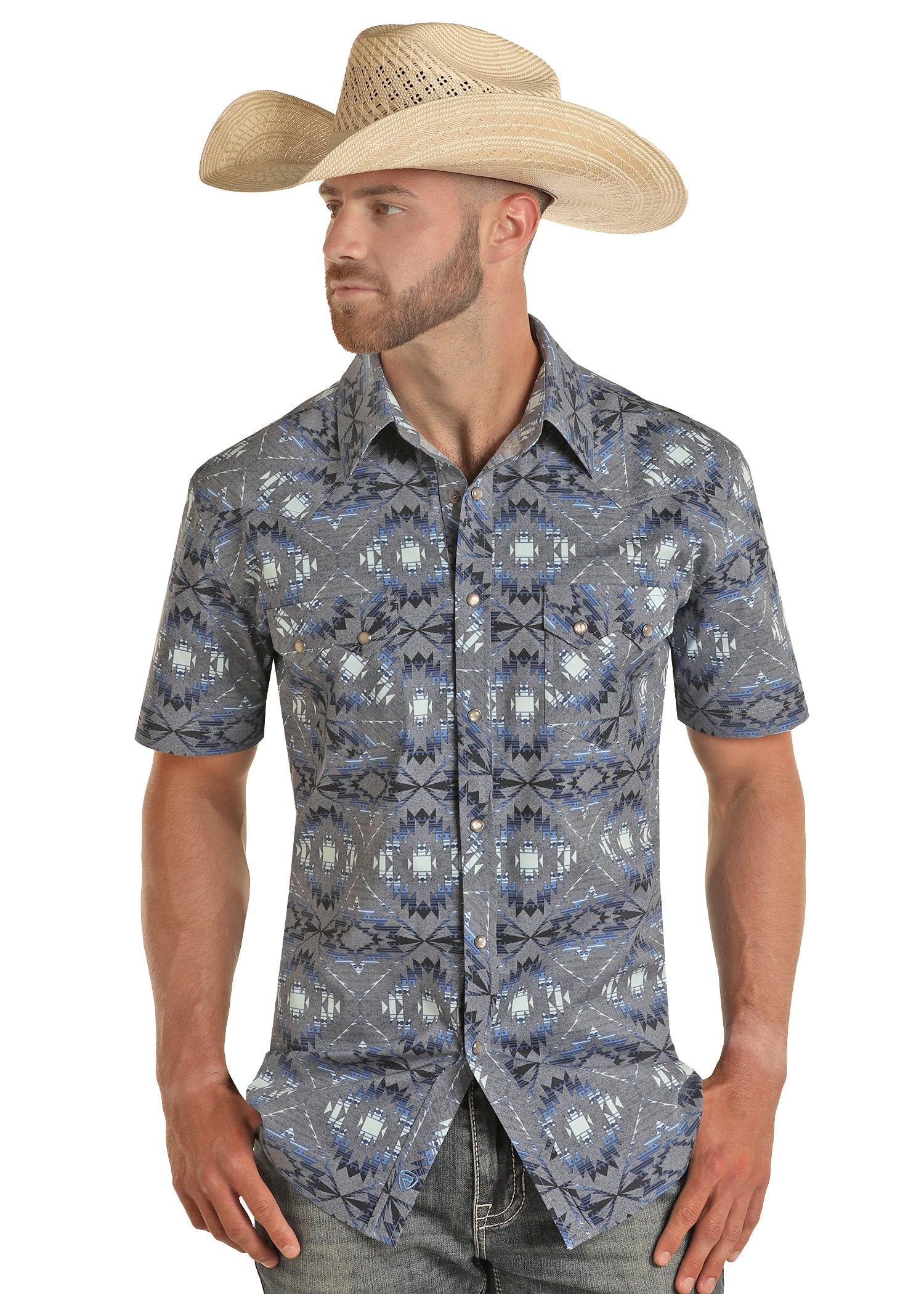 The Jimmy John Aztec Pearl Snap Short Sleeve Shirt