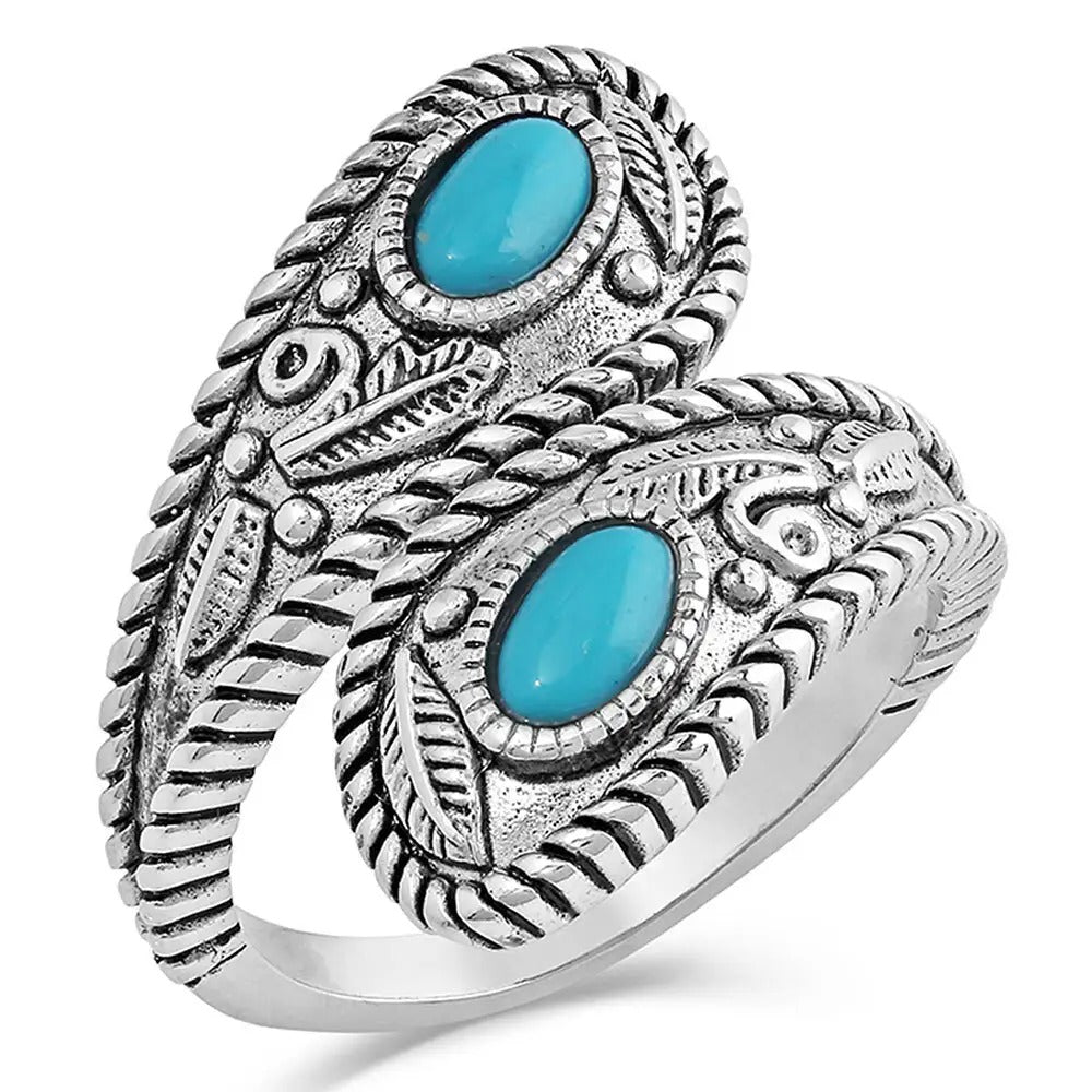 Balancing The Whole Turquoise Open Ring by Montana Silversmiths