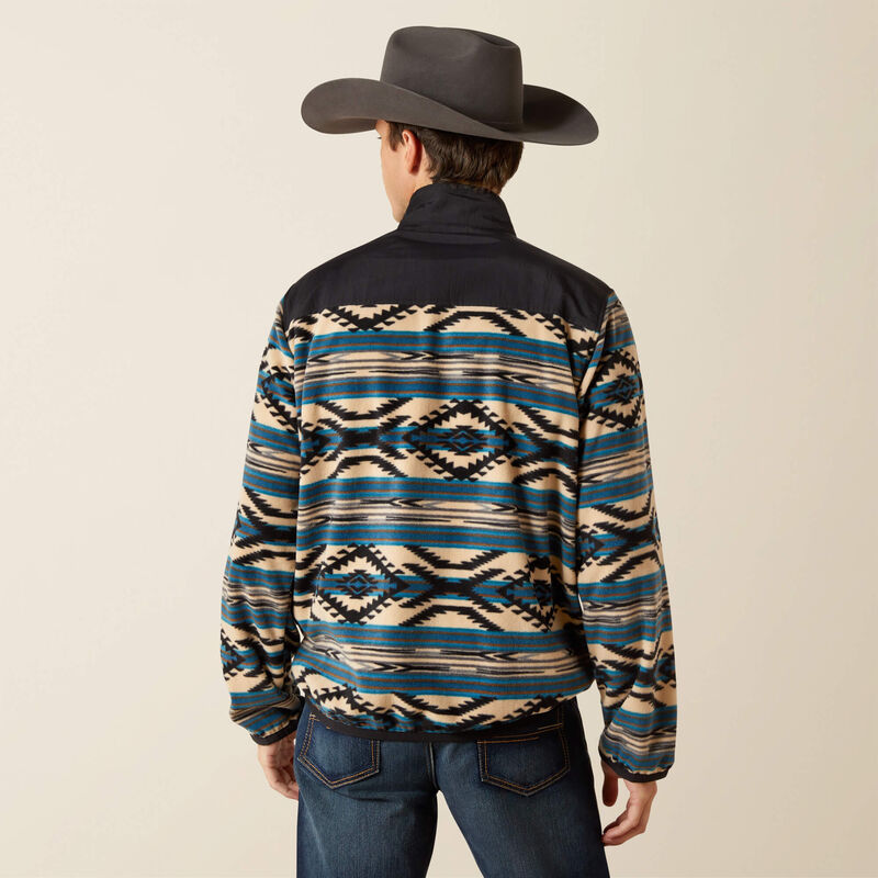 The Cody Teal Aztec Fleece 1/4 Zip By Ariat