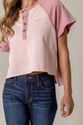 The Hellena Cropped Tee by Kimes - Pink