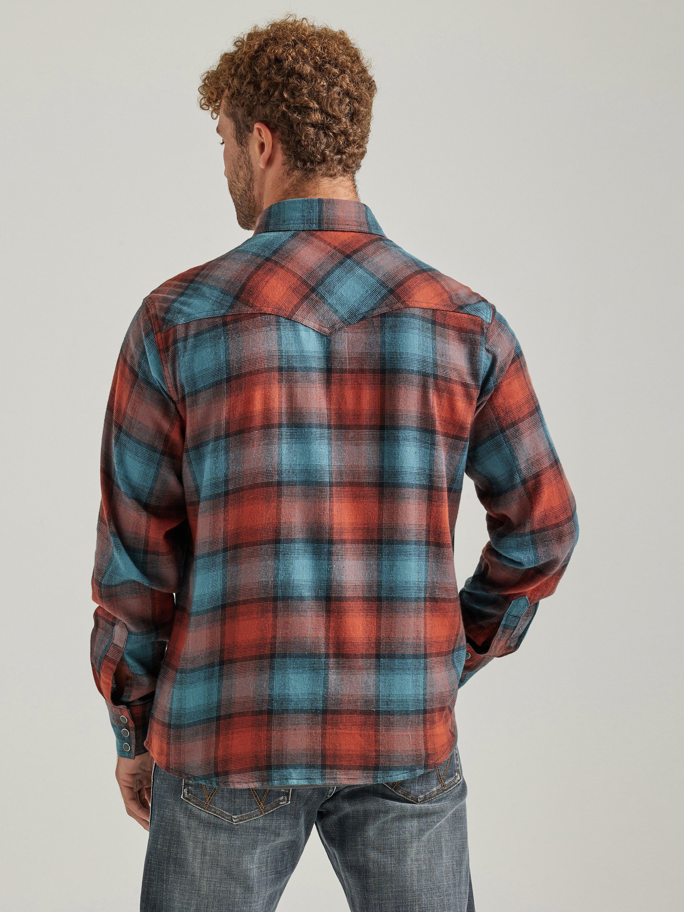 The Jesse James Plaid Flannel Snap Up Shirt by Wrangler Retro