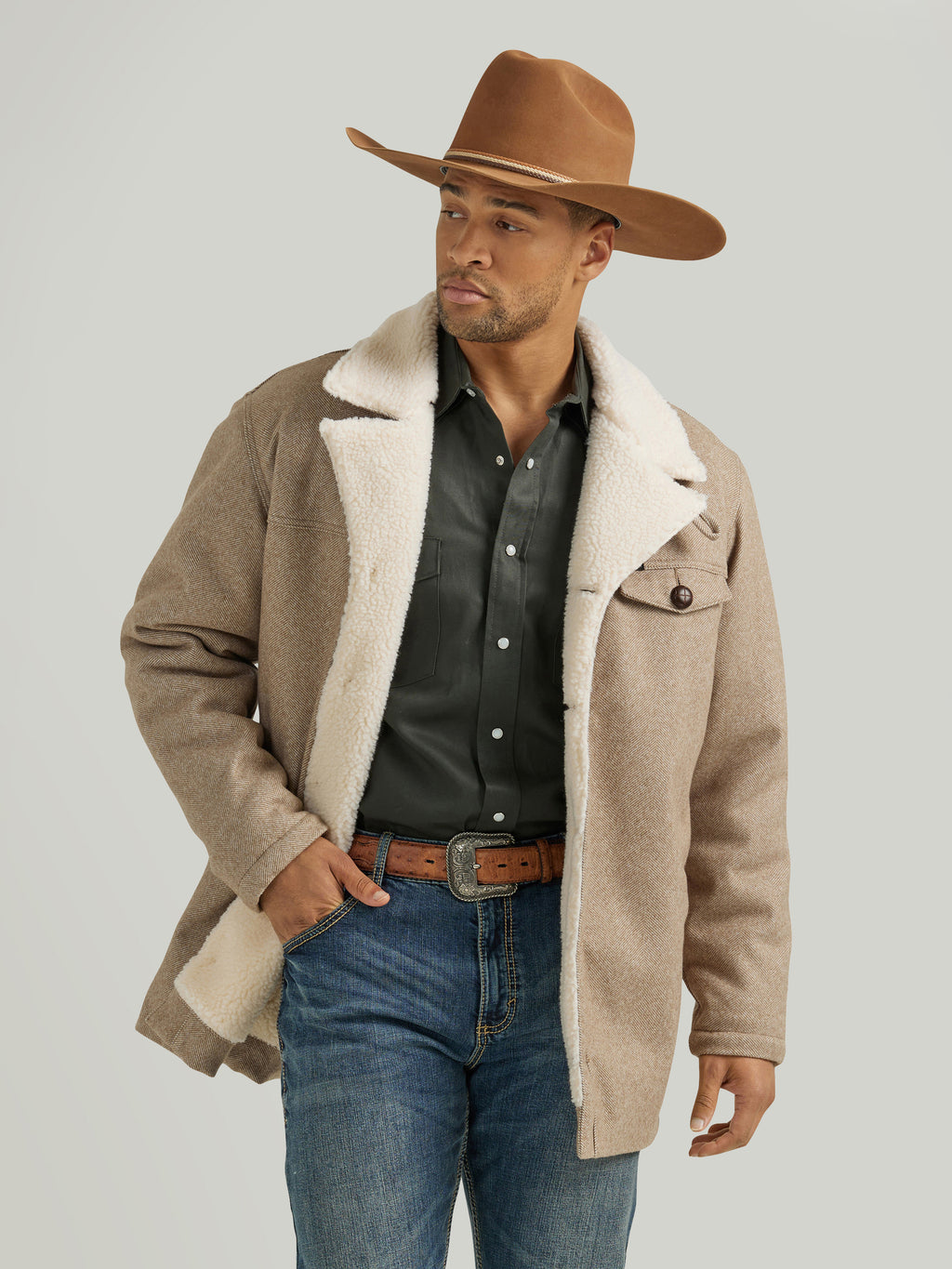 Wrangler® Cowboy Church Tweed Sherpa Jacket