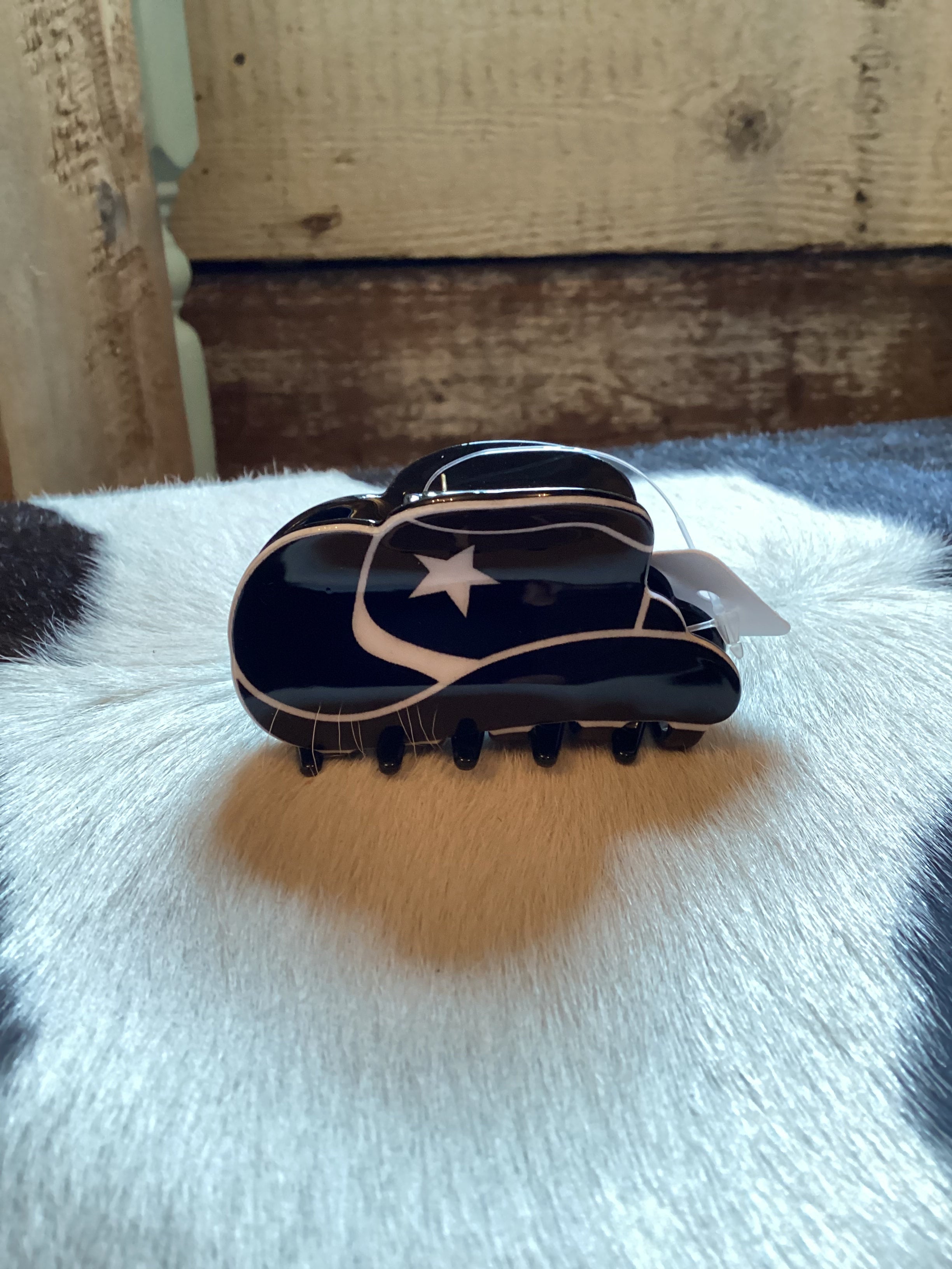Black Cowboy Hat Hair Clip