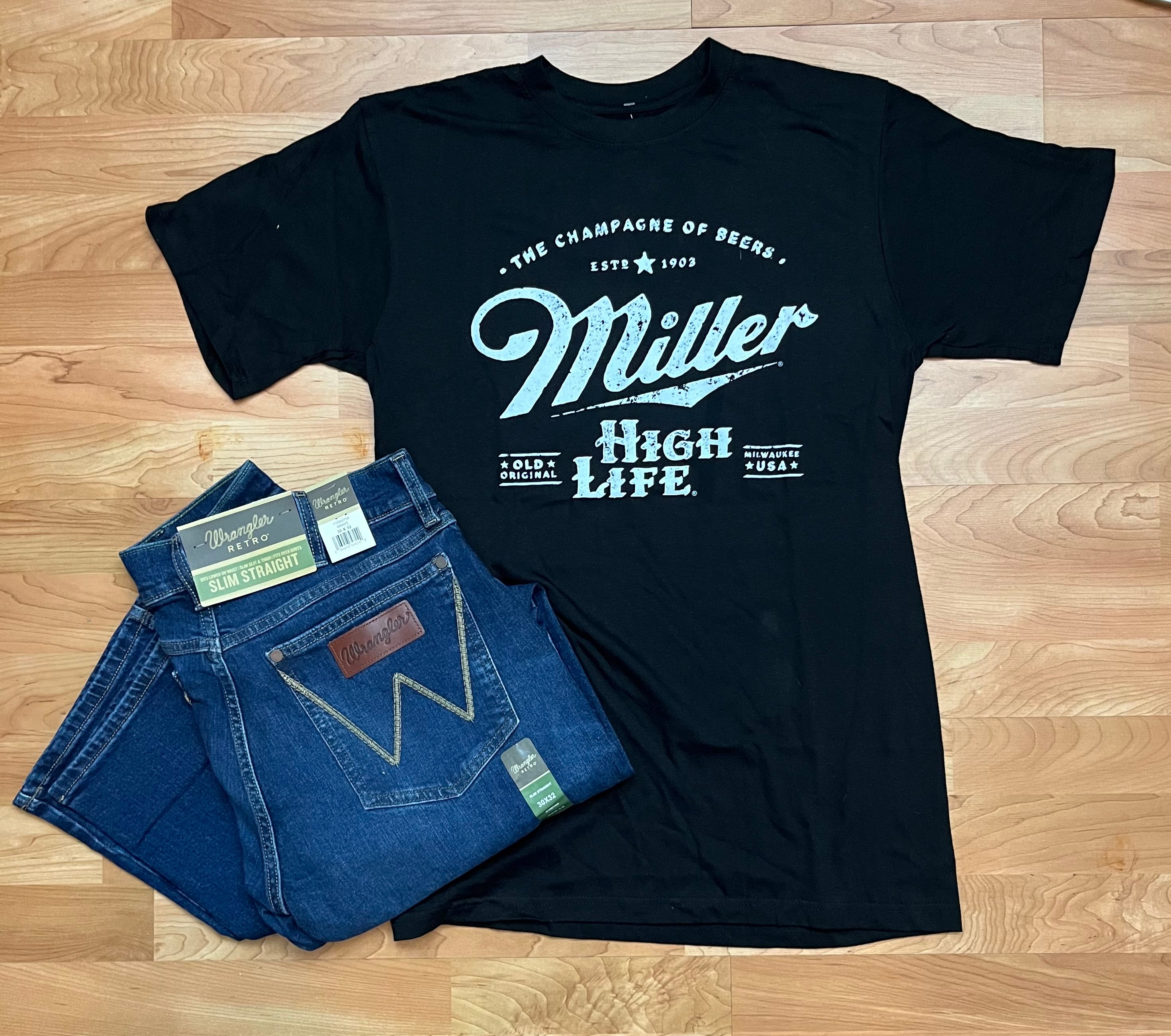 Miller High Life Tee in Cool Black