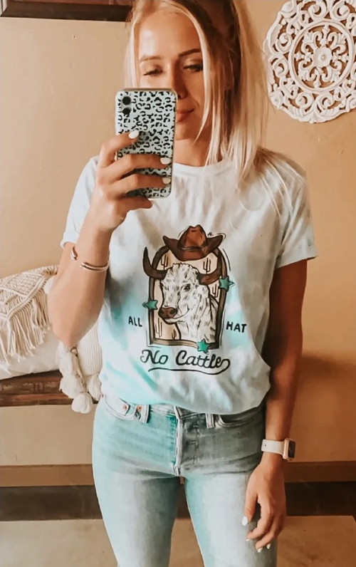 All Hat No Cattle Tie Dye Tee